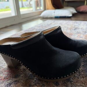 Dansko Black Sammy Suede Clog Mules